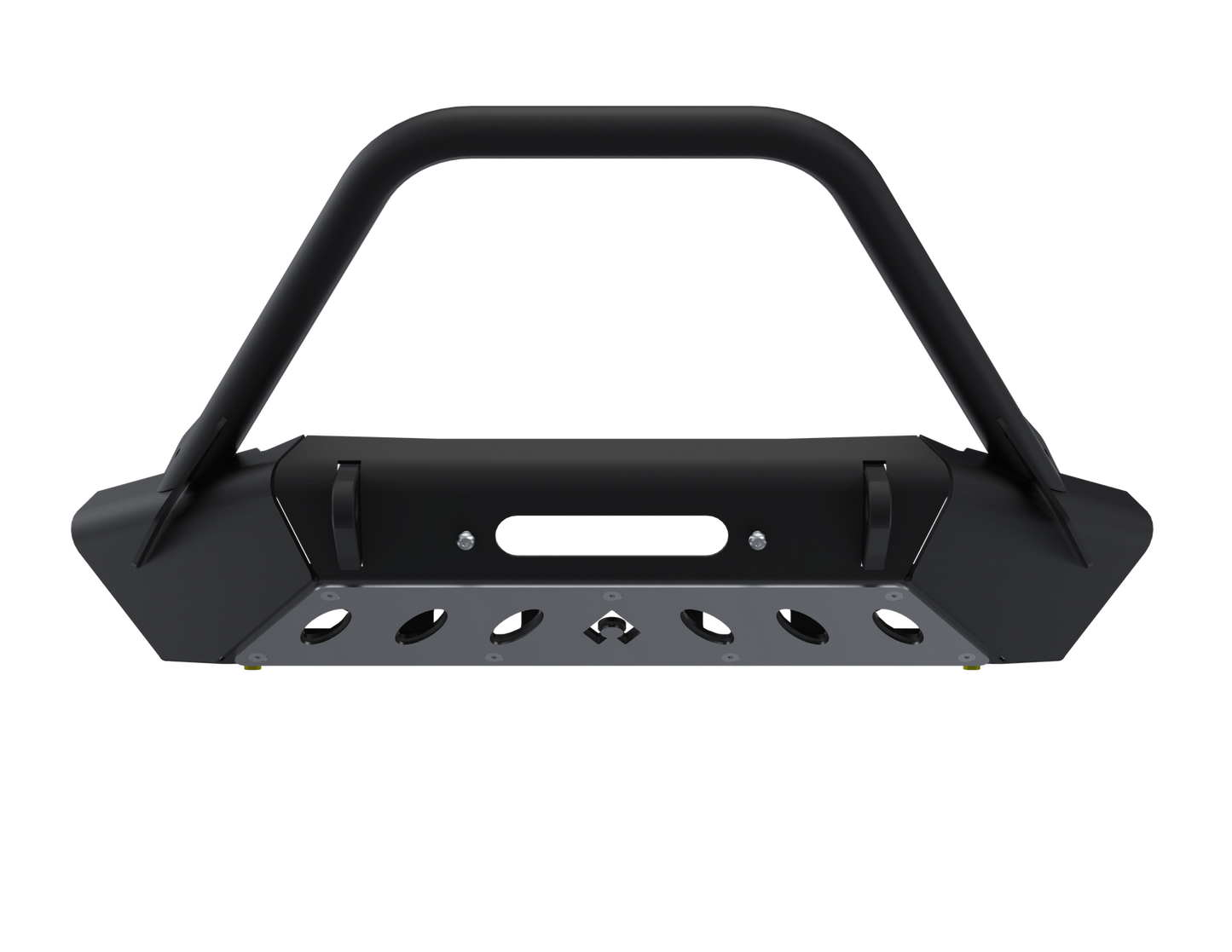 07-Up Jeep Wranger/Gladiator High Clearance Front Bumper With Hoop Powdercoat Black Steel